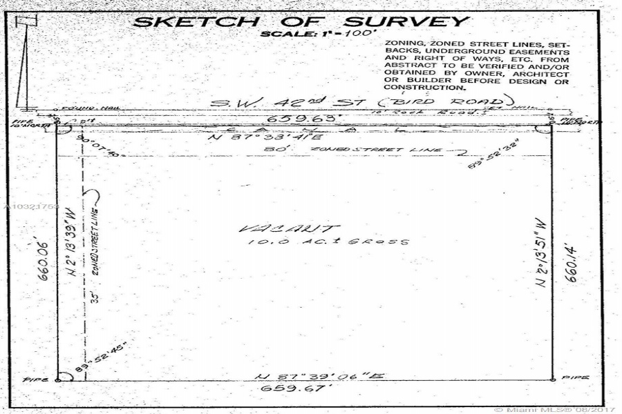 Miami,Florida 33185,Commercial Land,bird rd,A10321753